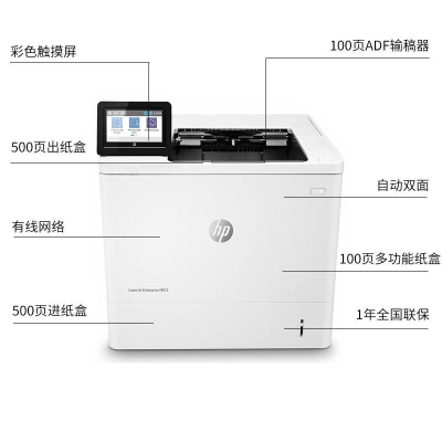 惠普(HP) 612dn A4黑白激光单功能打印机 商用办公企业级 （双面打印  有线网络）