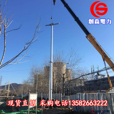 供电施工110KV电力钢杆 耐张线路钢管塔 钢杆基础打桩